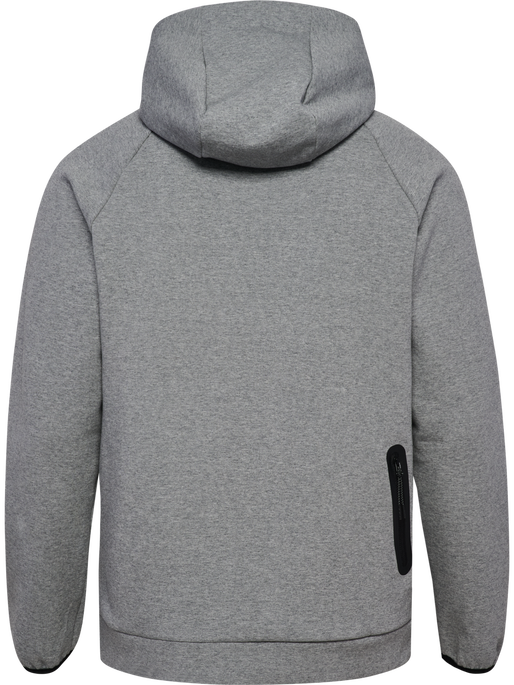 hmlTECH FLEECE REGULAR ZIP HOODIE, GREY MELANGE hmlTECH FLEECE REGULAR ZIP HOODIE, GREY MELANGE, packshot