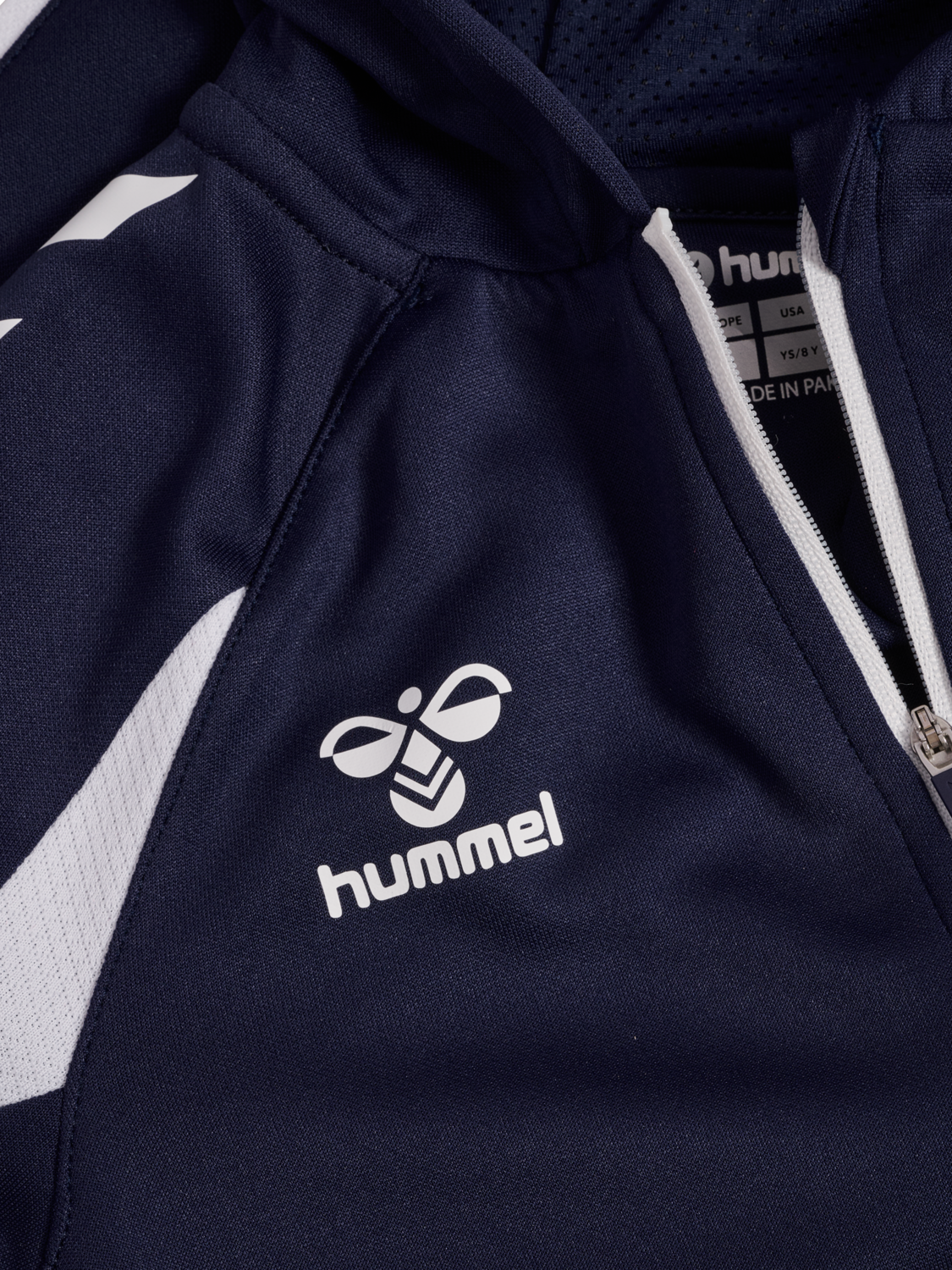 hmlCORE 2.0 ZIP HOODIE KIDS, MARINE/WHITE, packshot