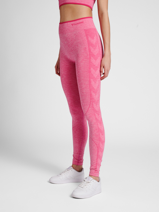 hummel MT UNA SEAMLESS MID WAIST TIGHTS - AZALEA PINK MELANGE