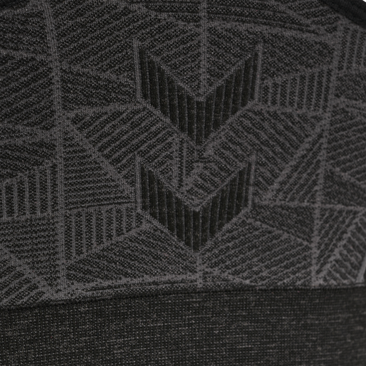 hmlMT ENERGY SEAMLESS SPORTS TOP, BLACK/ASPHALT MELANGE hmlMT ENERGY SEAMLESS SPORTS TOP, BLACK/ASPHALT MELANGE, packshot
