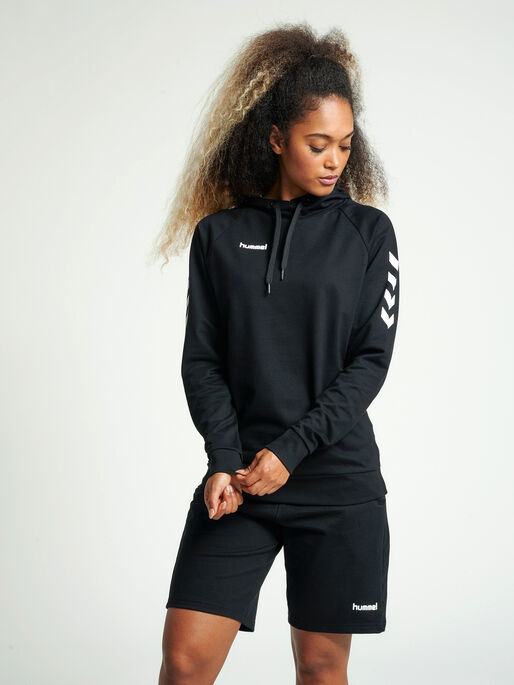 hummel GO COTTON HOODIE WOMAN - BLACK