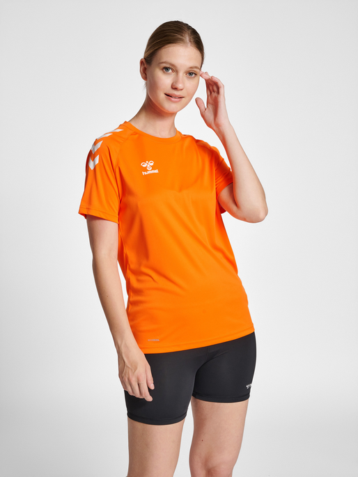 hummel WOMEN RUNNING T-SHIRT S/S - SPICY ORANGE