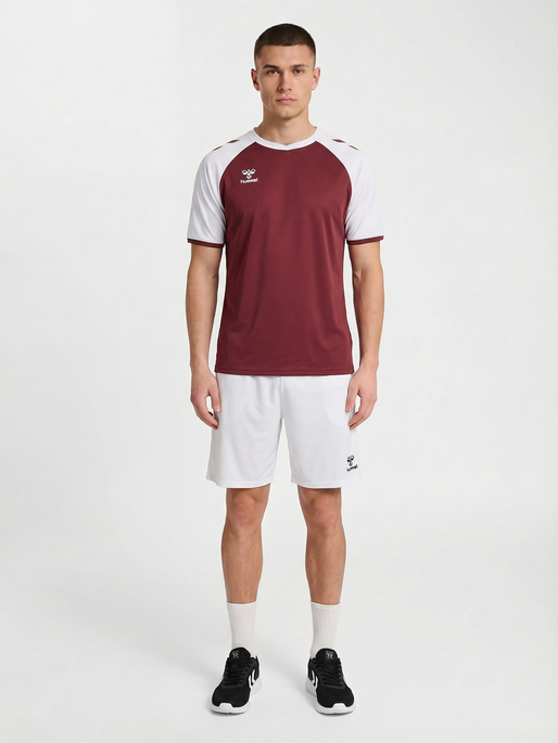 hmlMATCH LEAGUE JERSEY S/S, MAROON/WHITE, model