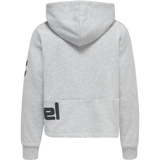 hmlLGC YOKO CROPPED HOODIE, LIGHT GREY MELANGE, packshot