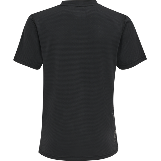 hmlONGRID POLY TEE S/S KIDS, JET BLACK, packshot