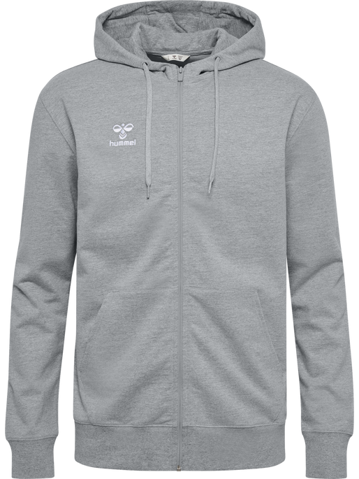 hmlGO 2.0 ZIP HOODIE, GREY MELANGE hmlGO 2.0 ZIP HOODIE, GREY MELANGE, packshot