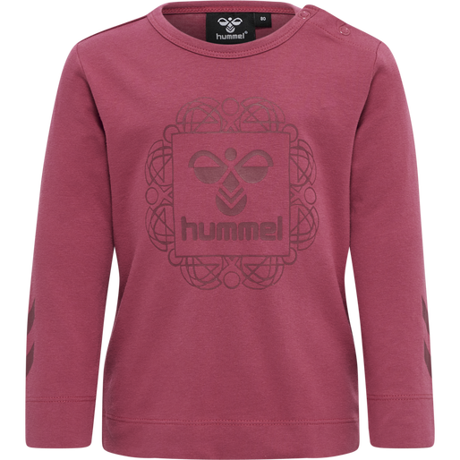 hmlHELGA T-SHIRT L/S, EARTH RED, packshot