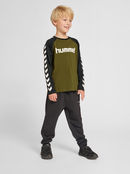 hummel BOYS T-SHIRT DARK OLIVE L/S 