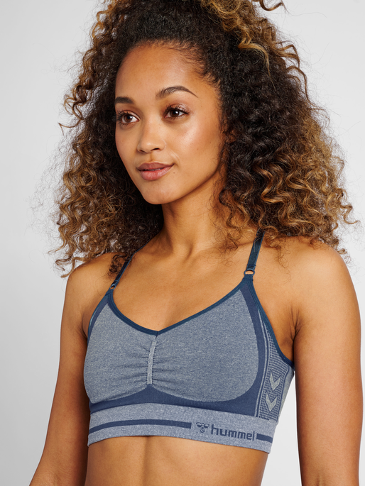 hummel MT LULU SEAMLESS SCRUNCH BRA - INSIGNIA BLUE MELANGE