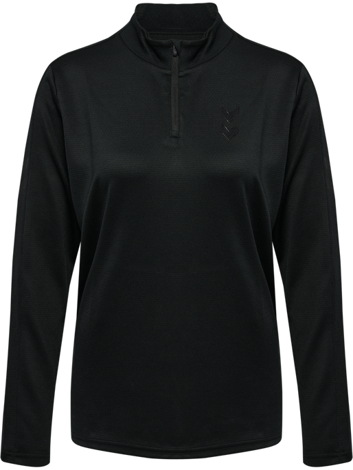 hmlACTIVE PL HALF ZIP WOMAN, BLACK, packshot