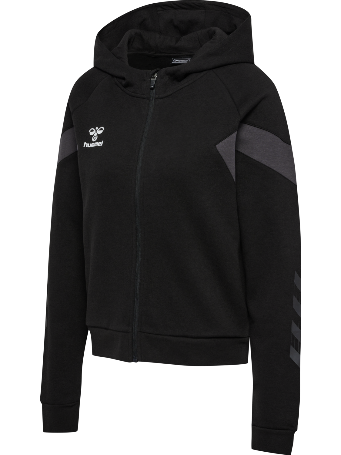 hmlTRAVEL ZIP HOODIE WOMAN, BLACK, packshot