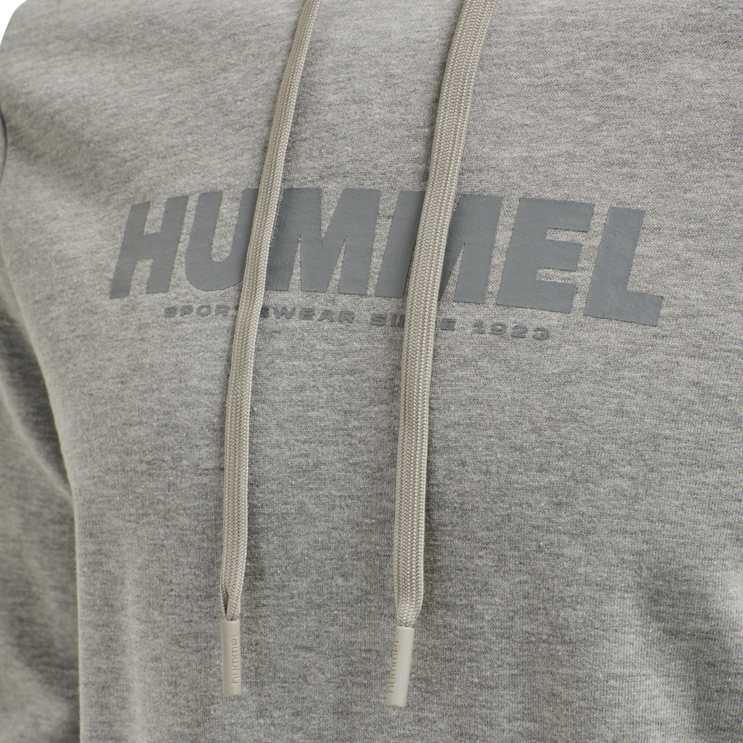 hmlLEGACY LOGO HOODIE PLUS, GREY MELANGE, packshot