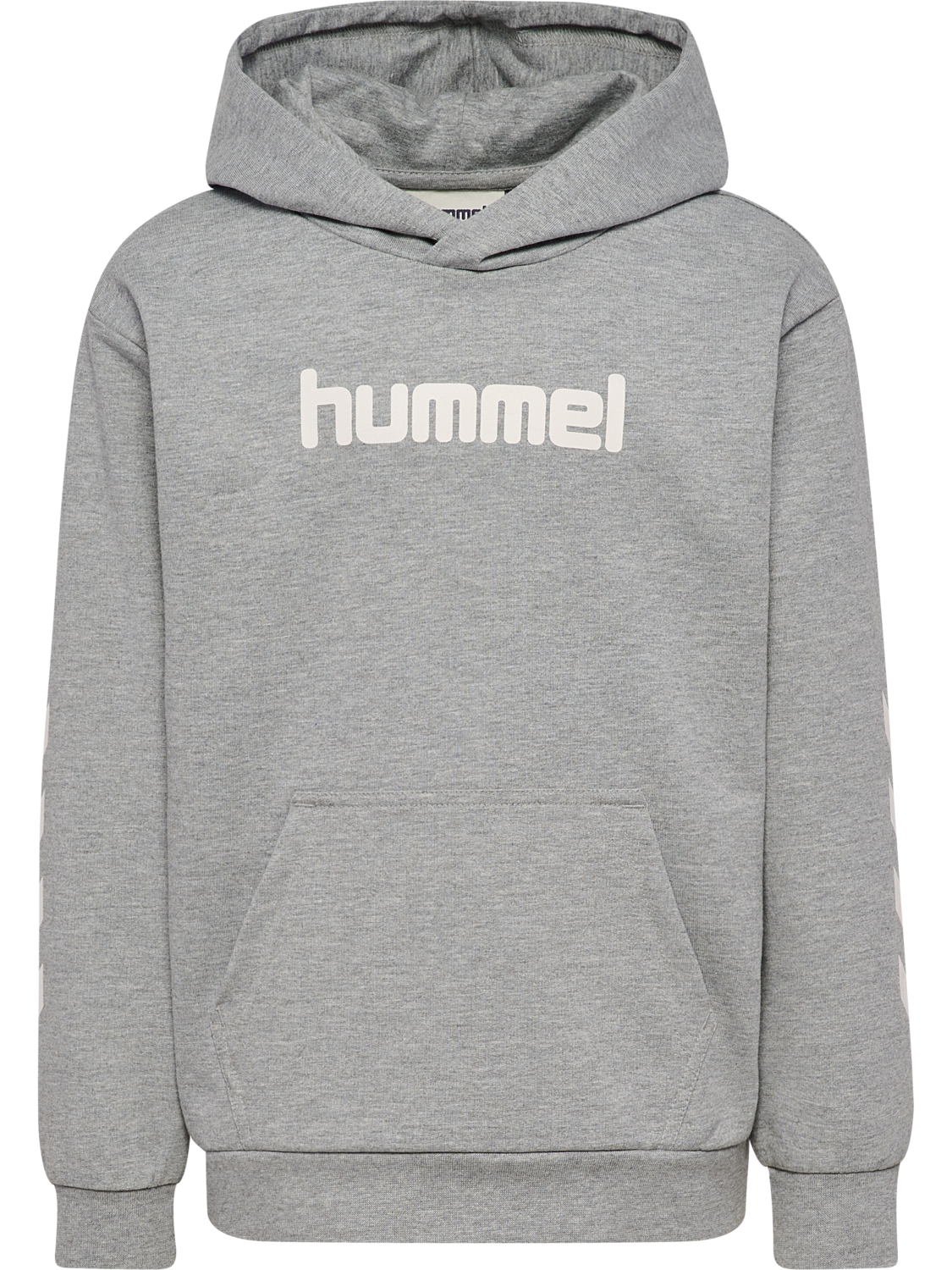 hmlJR LOGO HOODIE, GREY MELANGE, packshot