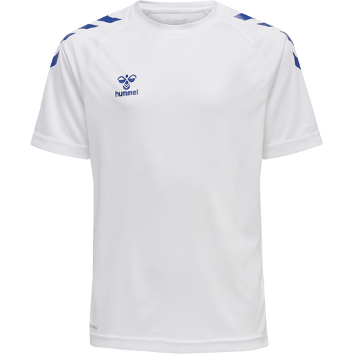 hmlCORE XK CORE POLY TEE S/S KIDS, WHITE/TRUE BLUE, packshot