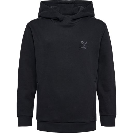 hmlOFFGRID HOODIE KIDS, JET BLACK/FORGED IRON, packshot