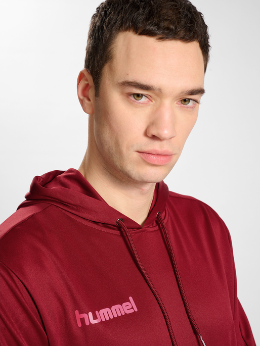 hmlPROMO POLY HOODIE, BIKING RED, model