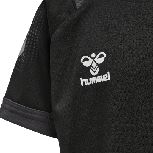 hmlLEAD S/S POLY JERSEY KIDS, BLACK, packshot