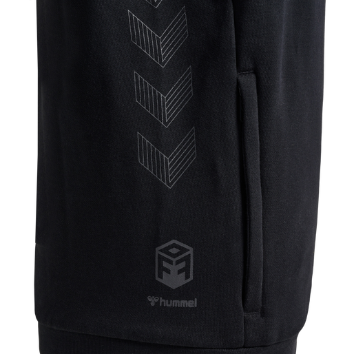 hmlOFFGRID HOODIE KIDS, JET BLACK/FORGED IRON, packshot