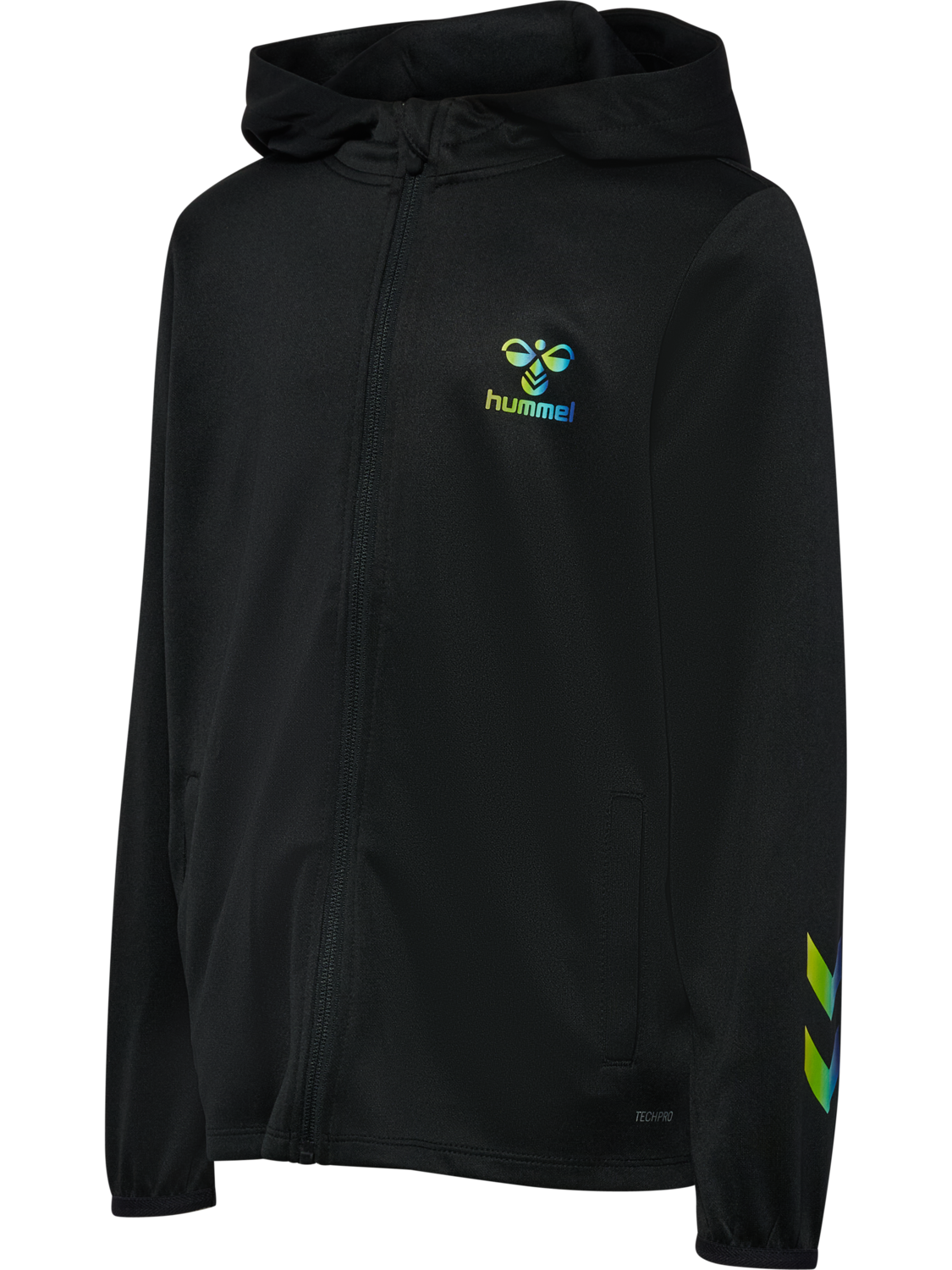 hmlSHIMMER TRACK JACKET KIDS, BLACK/LIMEADE, packshot
