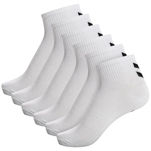 hmlCHEVRON 6-PACK  MID CUT SOCKS, WHITE, packshot