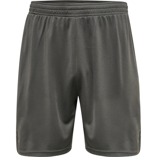 hmlONGRID POLY SHORTS, FORGED IRON/JET BLACK, packshot