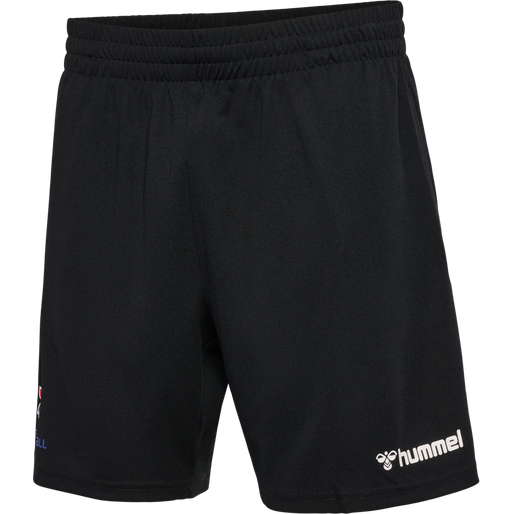 FFHB REFEREE POLY SHORTS, BLACK W/LOGO, packshot