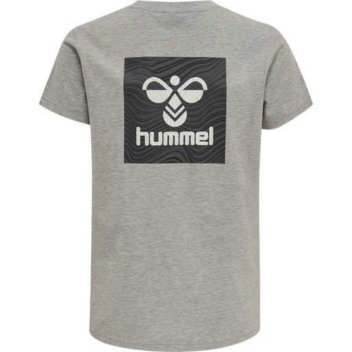 hmlOFFGRID TEE S/S KIDS, GREY MELANGE/FORGED IRON, packshot