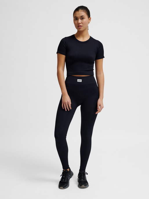 hmlPULSE SEAMLESS RIB MW TIGHTS, BLACK, model