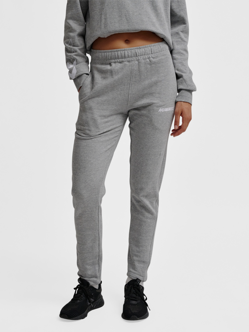 hmlELEMENTAL TAPERED PANTS WOMAN, GREY MELANGE, model