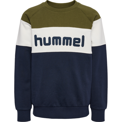 hmlCLAES SWEATSHIRT, !DARK OLIVE/BLACK IRIS, packshot