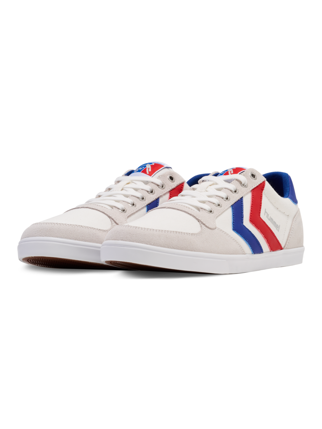 hummel HUMMEL SLIMMER STADIL LOW - WHITE/BLUE/RED/GUM | hummel.net