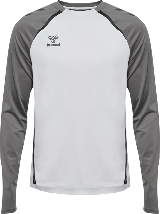 hmlLEAD 2.0 CREW SWEAT, WHITE/STEEL GRAY, packshot