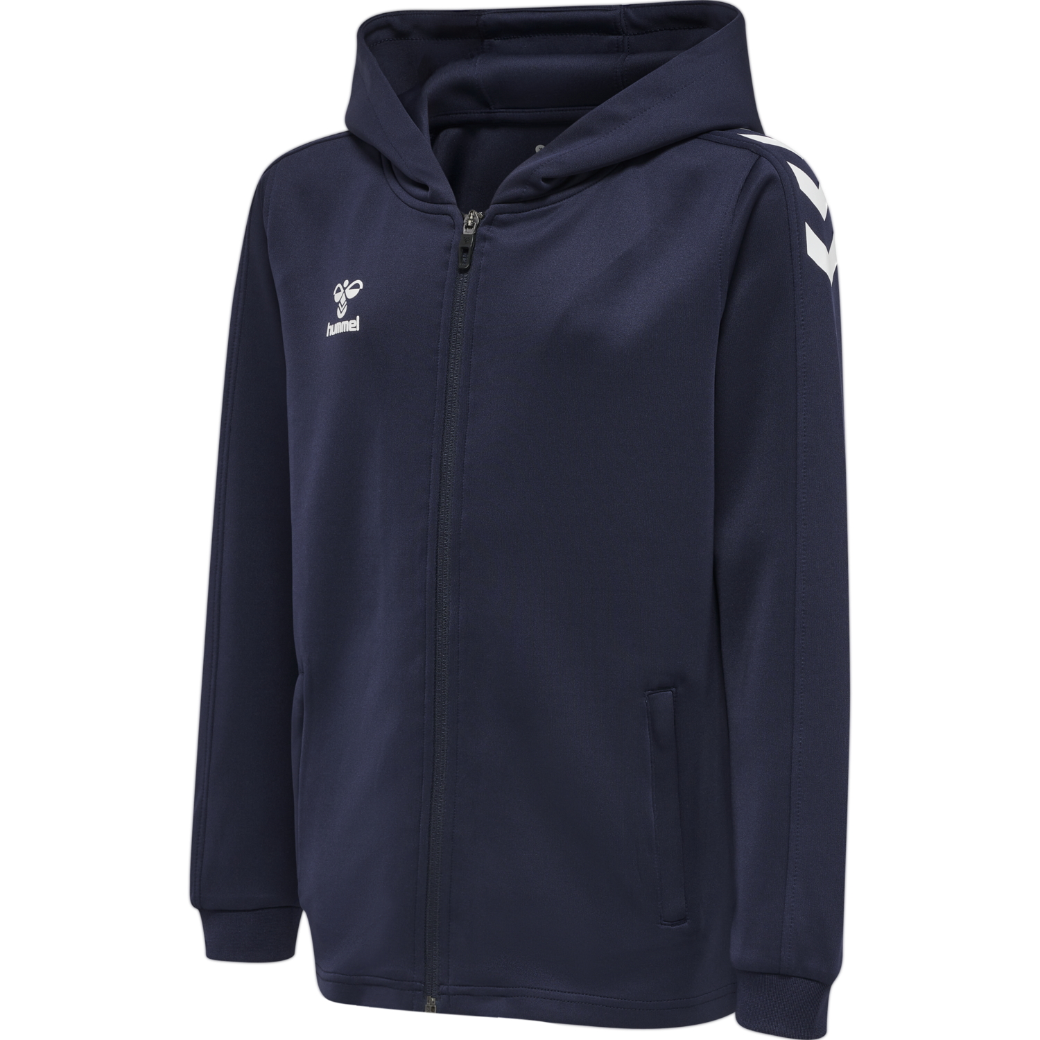 hmlCORE XK POLY ZIP HOOD SWEAT KIDS, MARINE, packshot