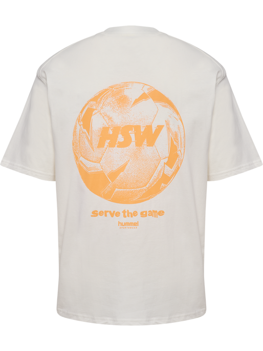 hmlLOOSE T-SHIRT S/S HSW FOOTBALL, BLANC DE BLANC hmlLOOSE T-SHIRT S/S HSW FOOTBALL, BLANC DE BLANC, packshot