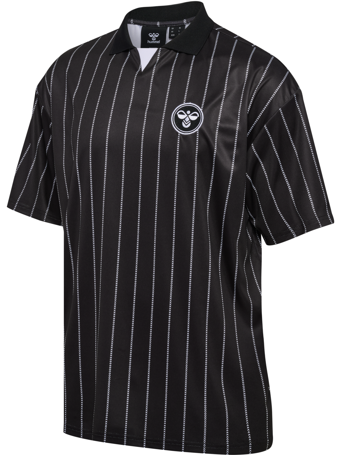 Chevron Pinstripe Polo Shirt, BLACK/WHITE, packshot