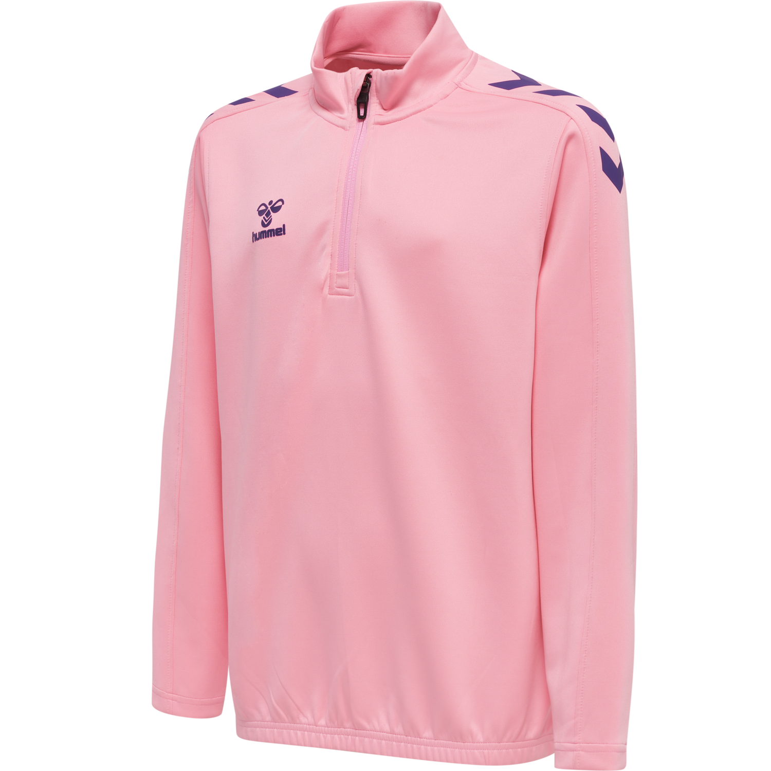 hmlCORE XK HALF ZIP POLY SWEAT KIDS, COTTON CANDY, packshot