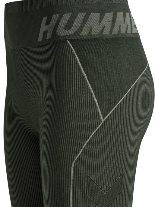 hmlTE CHRISTEL SEAMLESS MW TIGHTS, CLIMBING IVY/SEAGRASS MELANGE, packshot