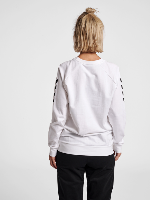 HMLGO COTTON SWEATSHIRT WOMAN, WHITE, model