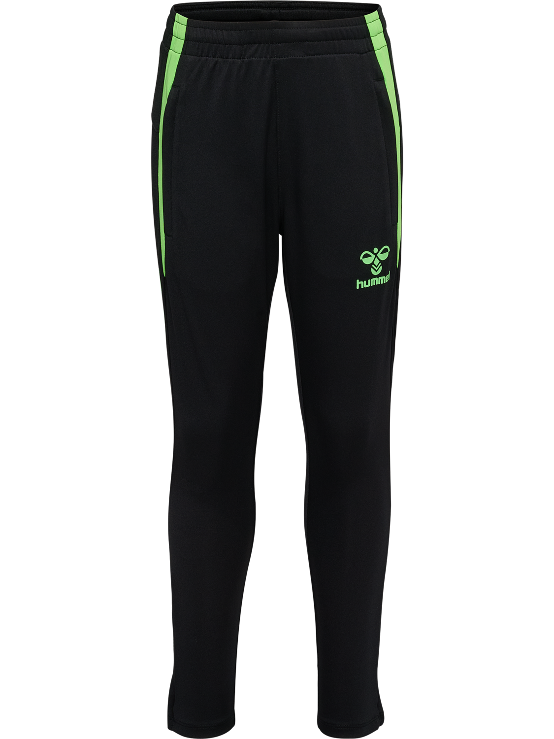 hmlLEAD 2.0 TRAINING PANTS KIDS, BLACK/GREEN GECKO, packshot