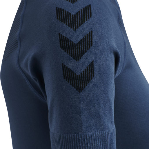 HUMMEL FIRST SEAMLESS JERSEY S/S W, DARK DENIM, packshot
