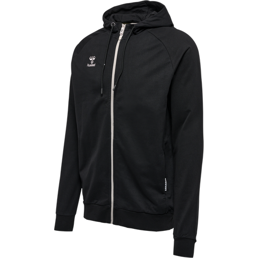 hmlMOVE GRID COTTON ZIP HOODIE WOMA, BLACK, packshot