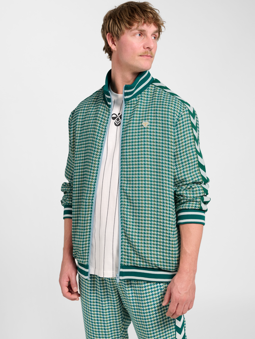 Pepita Woven Logotape Trackjacket, YELLOW/LIGHT BLUE/TEAL, model