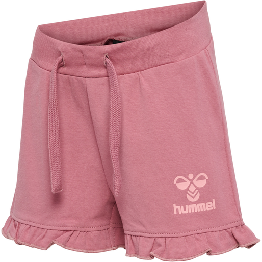 hmlTALYA RUFFLE SHORTS, MESA ROSE, packshot