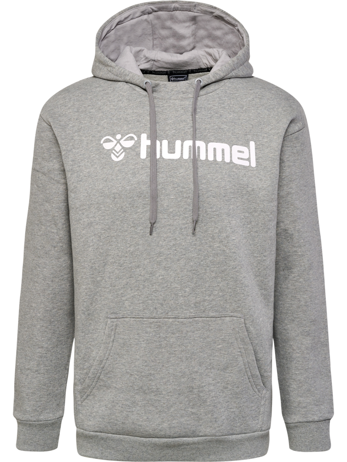 hmlMOVER COTTON HOODIE, GREY MELANGE, packshot