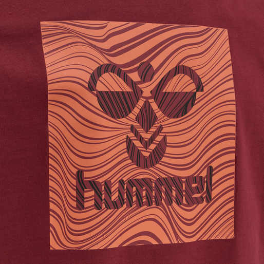 hmlOFFGRID TEE S/S KIDS, RHUBARB/NASTURTIUM, packshot