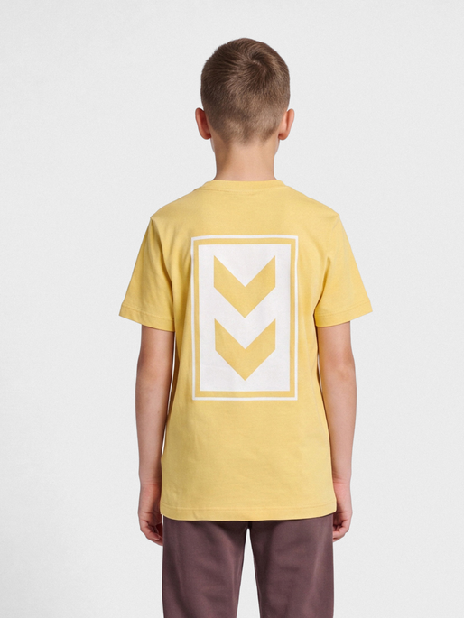 hmlFLOW T-SHIRT S/S, OCHRE, model