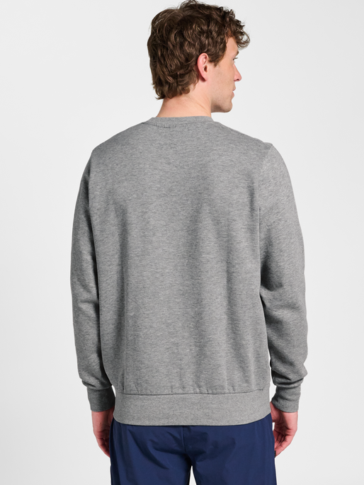 hmlGRAPHIC CREWNECK, GREY MELANGE, model