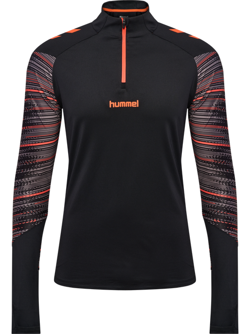 hmlBLAZE PRO TRAINING HALF ZIP, BLACK/ORANGE hmlBLAZE PRO TRAINING HALF ZIP, BLACK/ORANGE, packshot