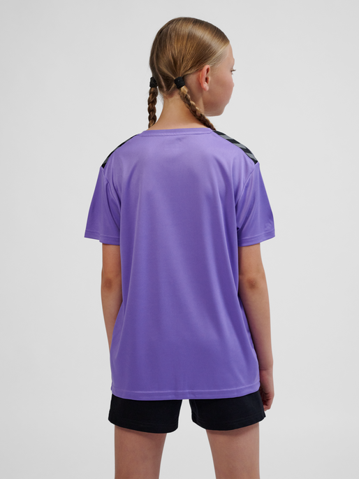 hmlAUTHENTIC PL JERSEY S/S KIDS, DAHLIA PURPLE/ASPHALT, model