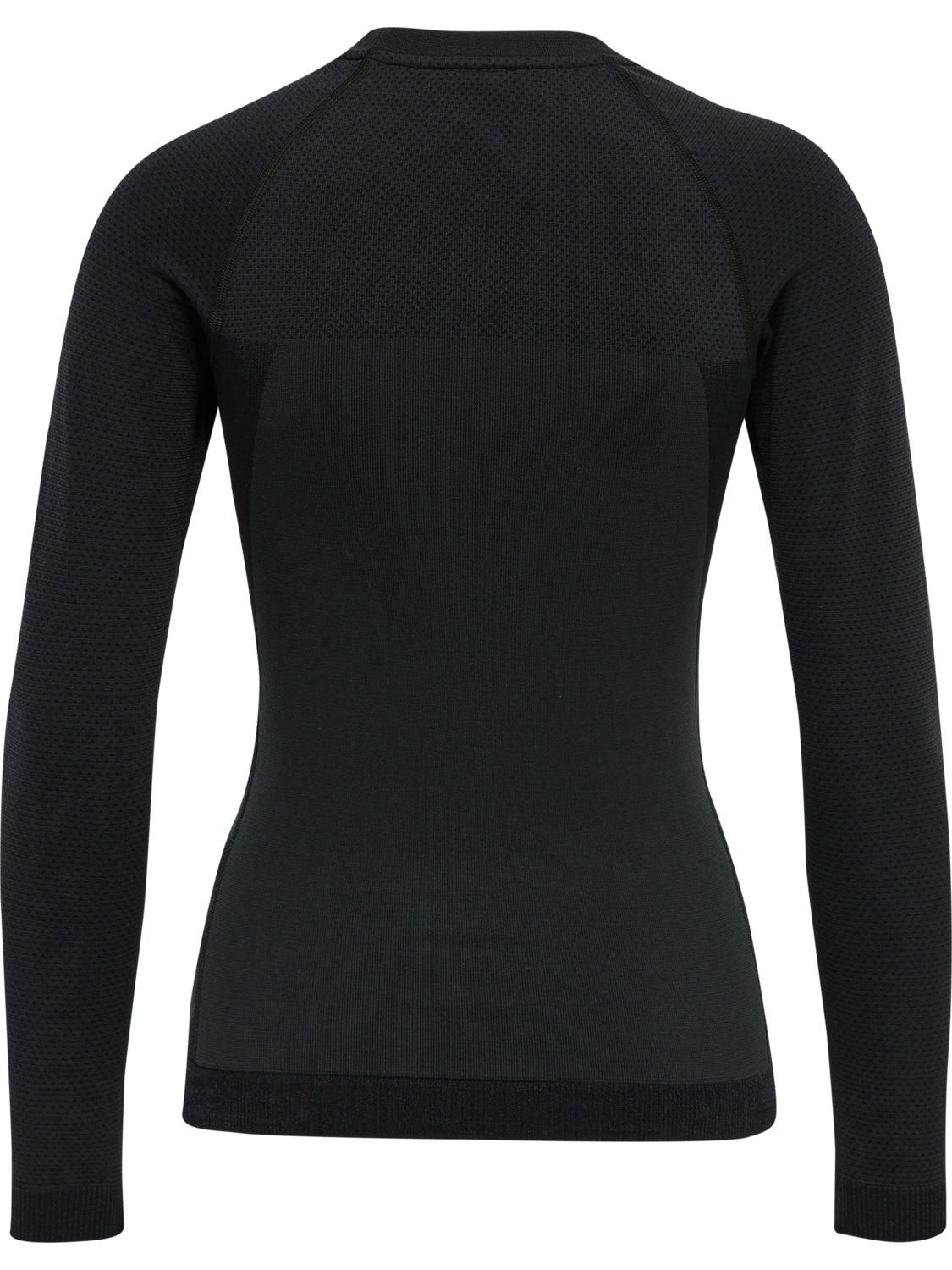 hmlCLEA SEAMLESS TIGHT T-SHIRT L/S, BLACK MELANGE, packshot